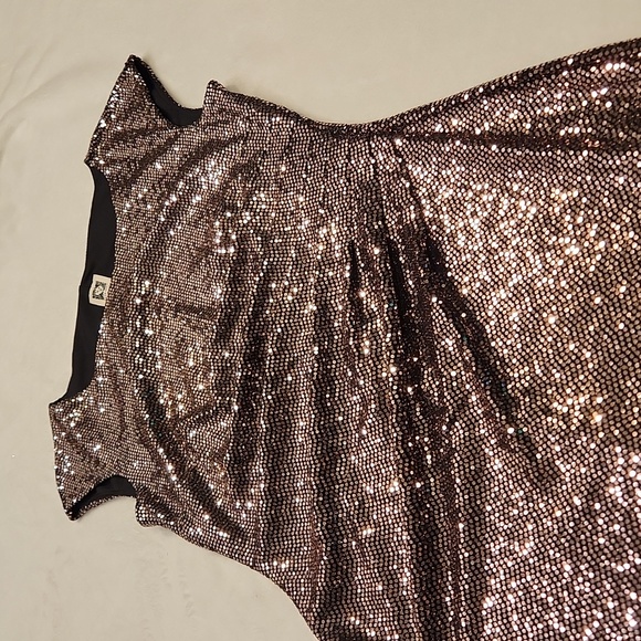 NWT ANNE KLEIN size 4 gold sequin dress - Picture 3 of 13